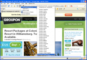context menu of Groupon Button
