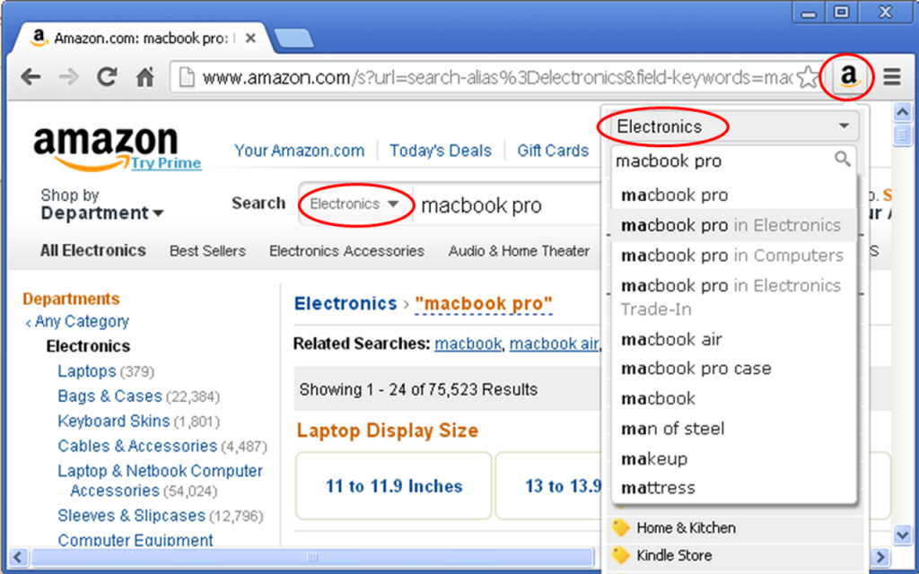 search within category